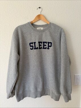 LOFTIE Grey 'SLEEP' Crewneck Sweatshirt - med